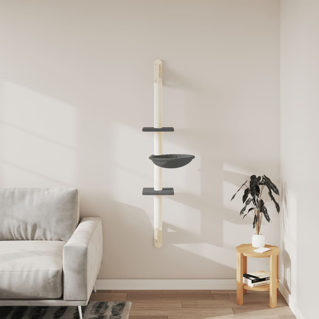 Kratzbaum mit Kratzsäule Wandmontage Creme 142,5 cm