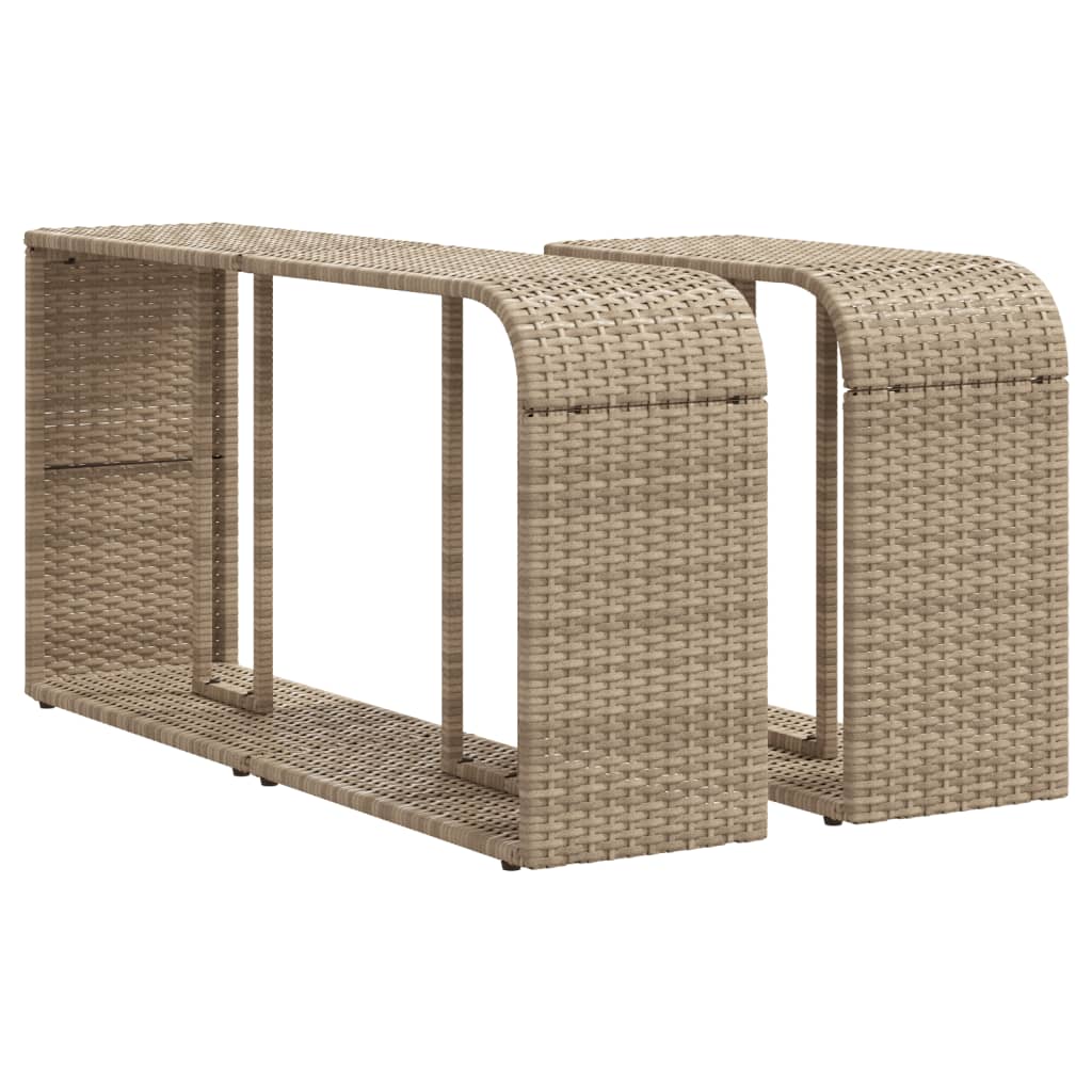Lagerregale 2 Stk. Schwarz Poly Rattan