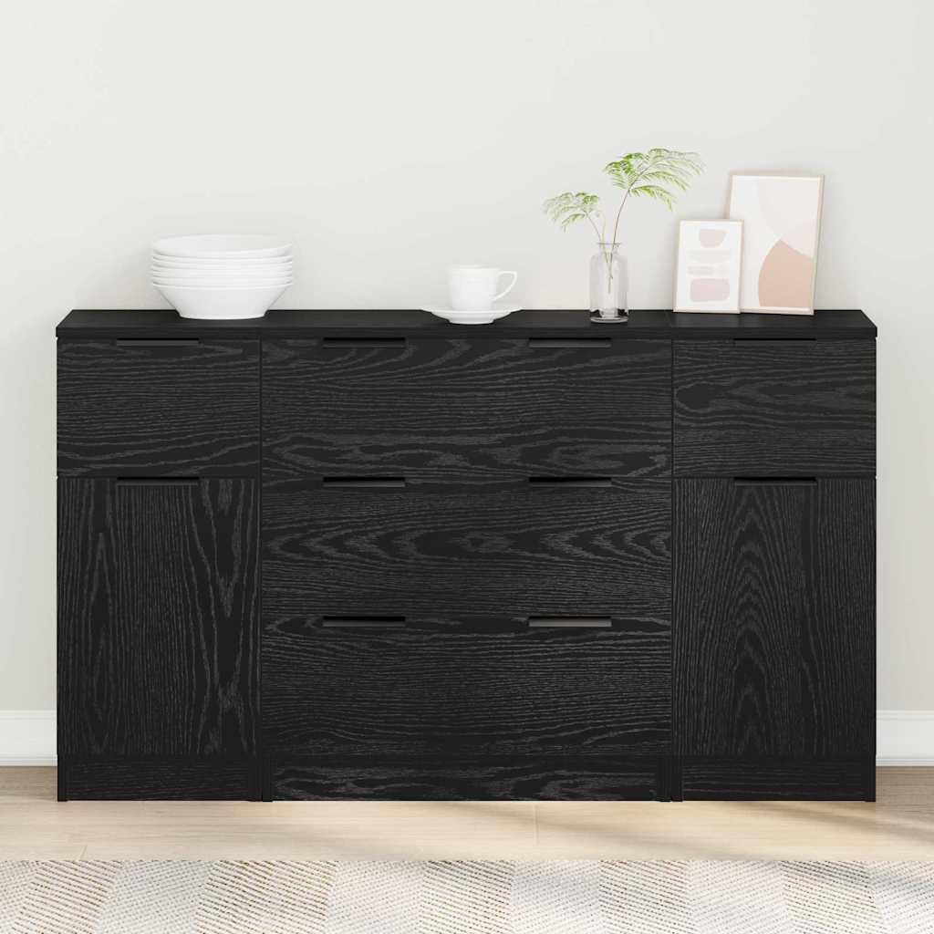 3-tlg. Sideboard-Set Weiß Holzwerkstoff