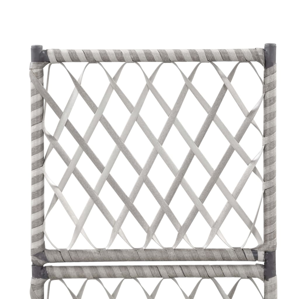 Hochbeet mit Rankgitter 1 Topf 30x30x107cm Poly Rattan Schwarz
