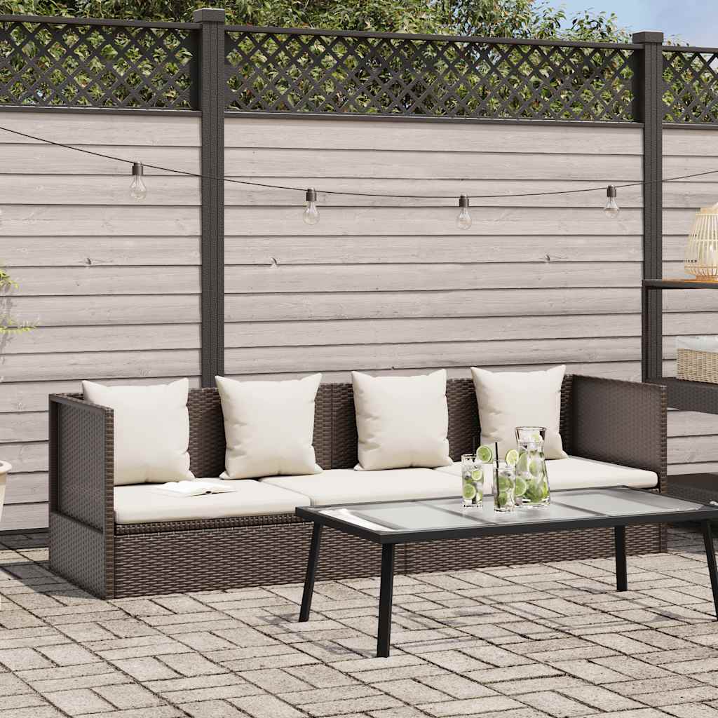 Garten-Sofabett 200x60 cm Poly Rattan Grau