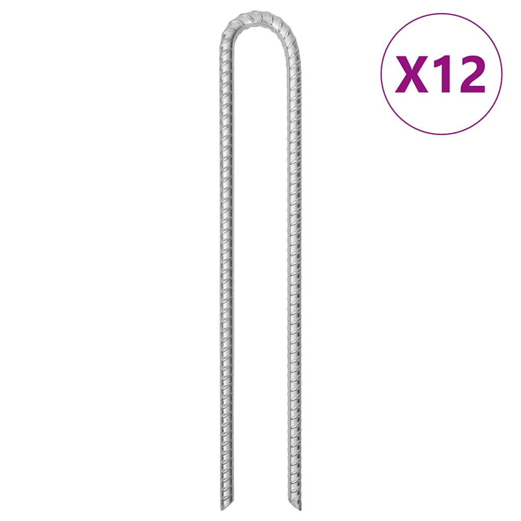 Zeltheringe 6 Stk. U-Form 30 cm Ø7 mm Verzinkter Stahl