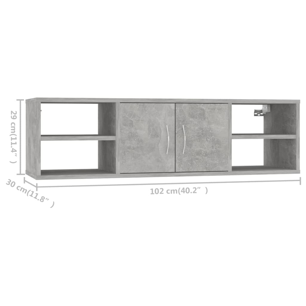 Wandregal Weiß 102x30x29 cm Holzwerkstoff