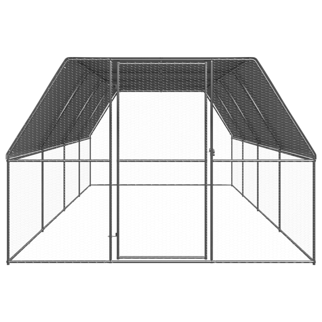 Outdoor-Hühnerkäfig 2x4x2 m Verzinkter Stahl