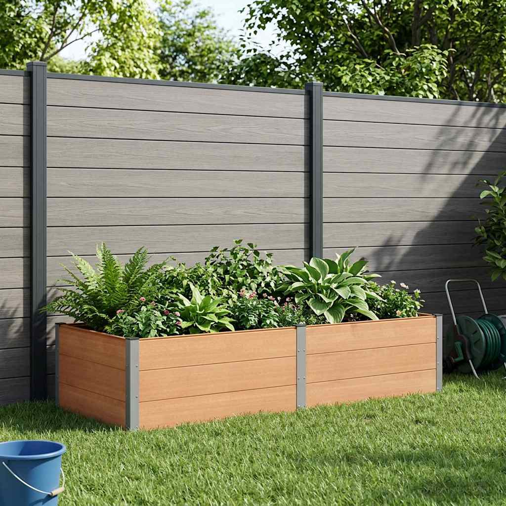 Garten-Hochbeet 200x50x54 cm WPC Grau