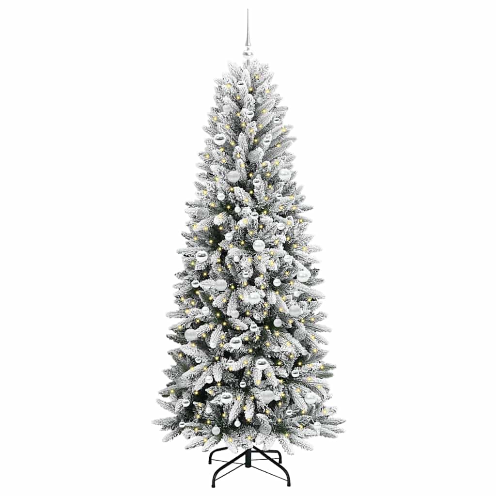 Künstlicher Weihnachtsbaum mit 150 LEDs mit Ständer Weiß 120 cm
