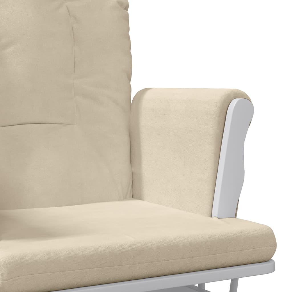 Schaukelsessel mit Hocker Gleitend Dunkelgrau Stoff