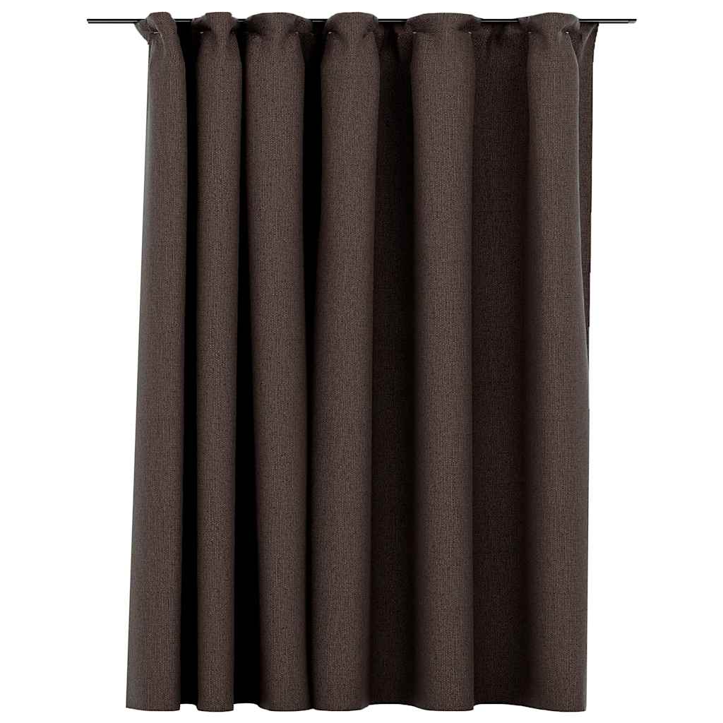 Verdunkelungsvorhänge mit Haken Leinenoptik Schwarz 290x245cm