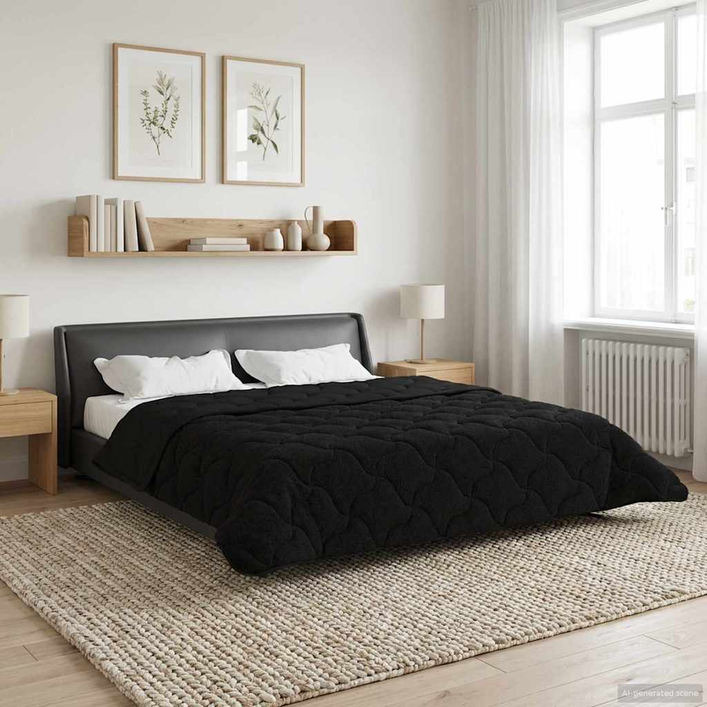 Winterbettdecke Gepolstert Anthrazit 135 x 200 cm