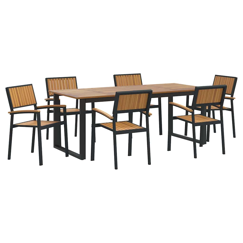 Garten Essgruppe 5 pcs Grau Massivholz Akazie