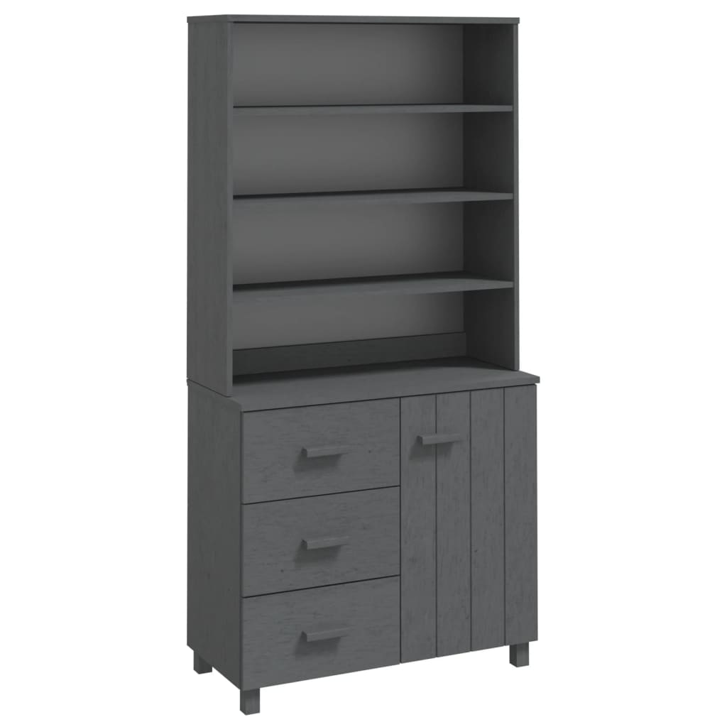 Highboard HAMAR Massivholz Kiefer Dunkelgrau
