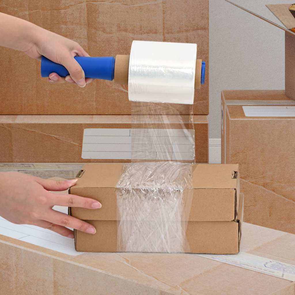 Stretchfolie mit Griff 10 Stk. Transparent 23 μm 50 cm x 150 m