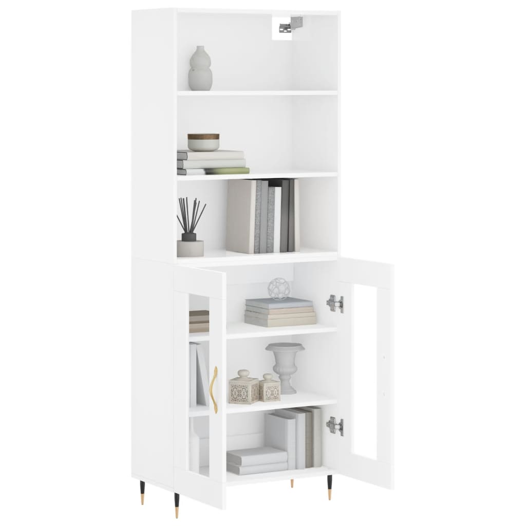 Highboard Betongrau 69,5x34x180 cm Holzwerkstoff