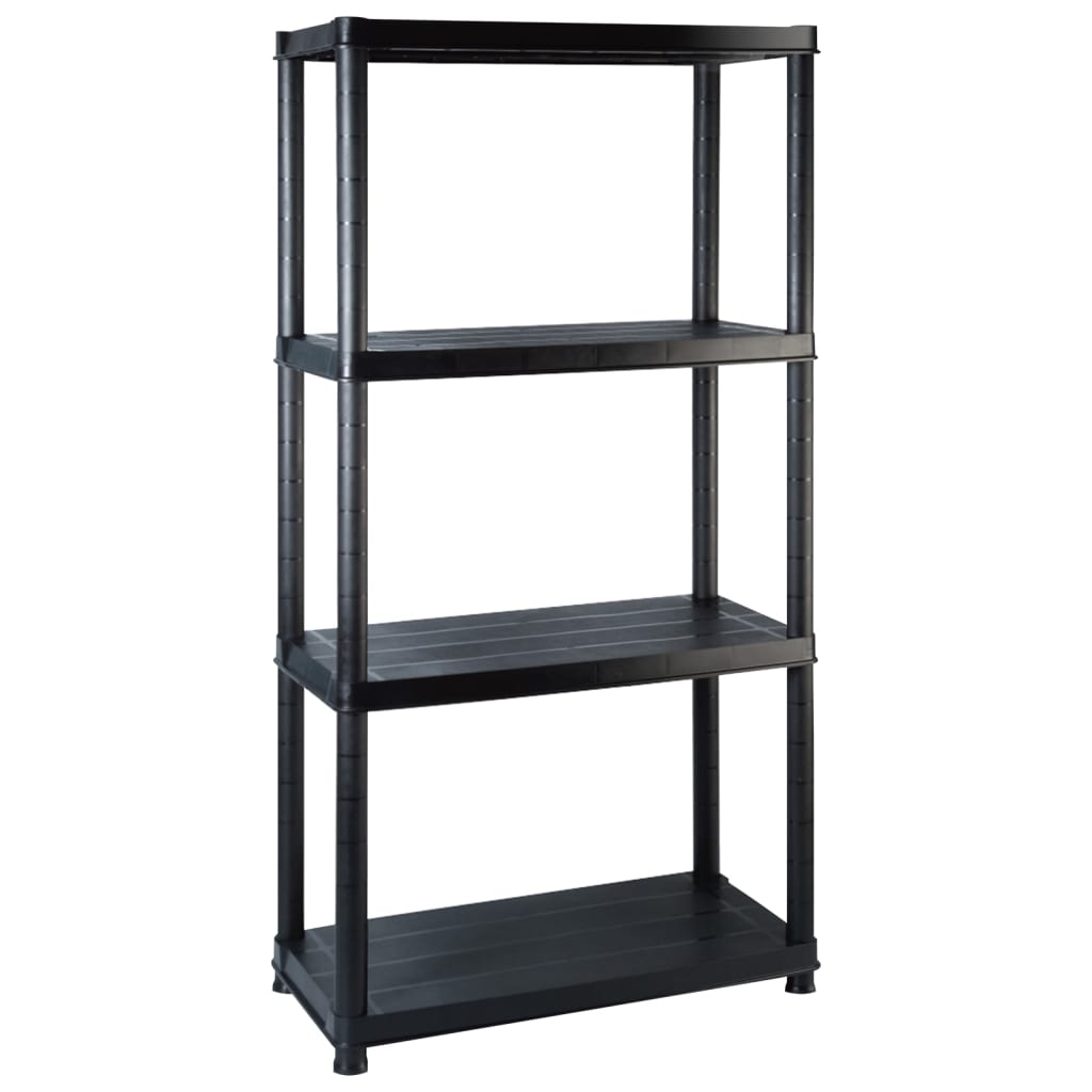 Lagerregal 4-Tier Schwarz 61x30,5x130 cm Kunststoff
