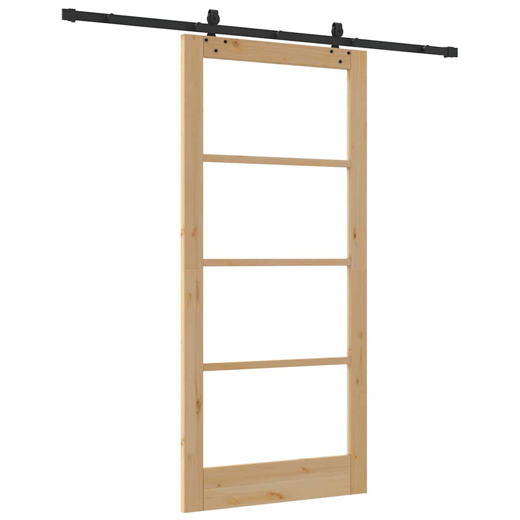 Schiebetür ORKDAL Natürlich und Schwarz 61 x 198,5 cm