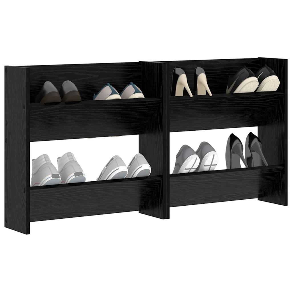 Wand-Schuhschränke 4 Stk. Weiß 60x18x60 cm Holzwerkstoff