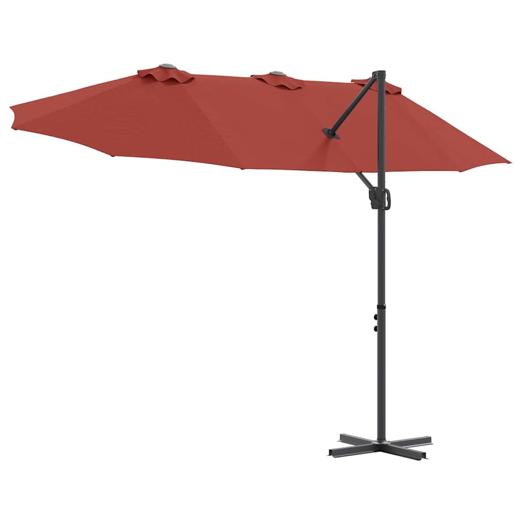 Sonnenschirm Sand 372 x 198 x 243 cm Polyester und Aluminium