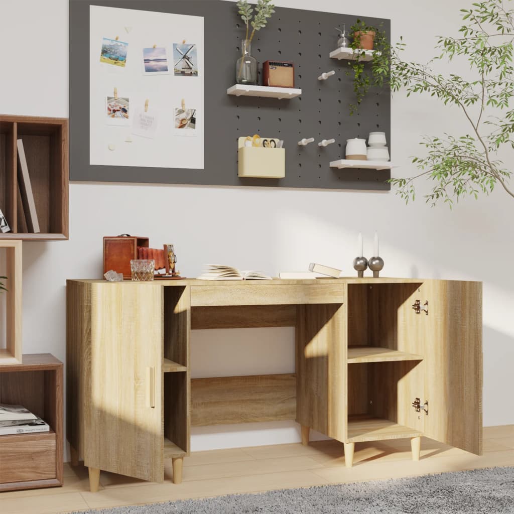 Schreibtisch Weiß 140x50x75 cm Holzwerkstoff