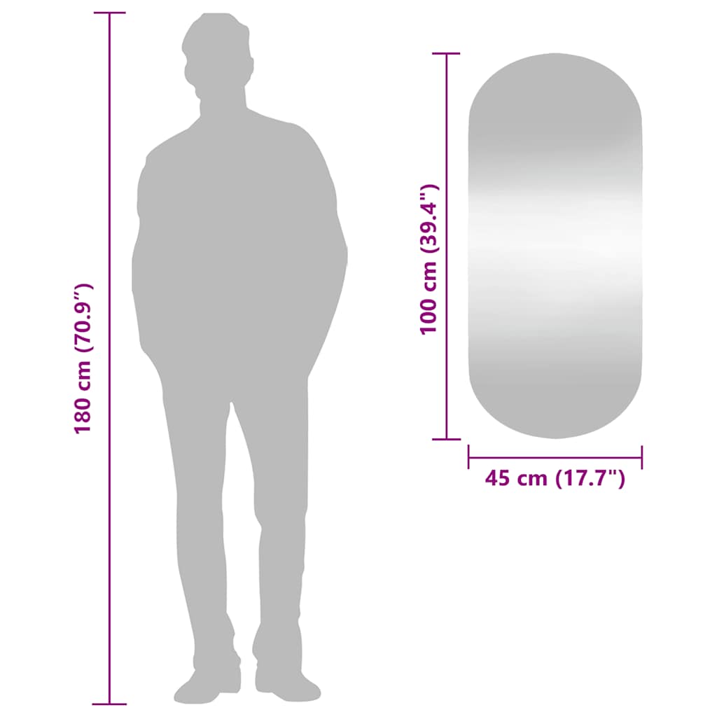 Spiegel mit LED-Leuchten 60x30 cm Glas Oval