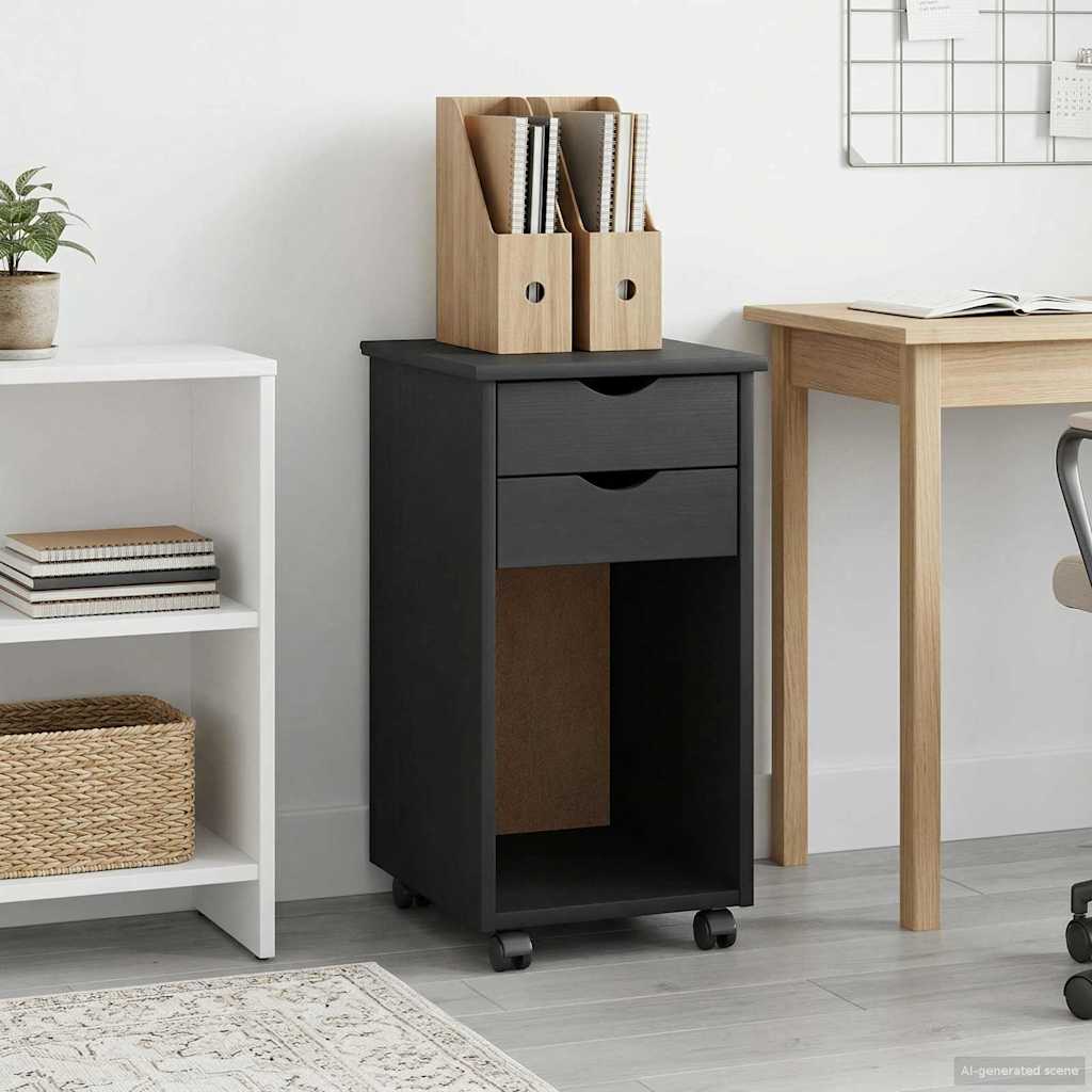 Rollschrank Honigbraun 34 x 39 x 65,5 cm Massives Kiefernholz