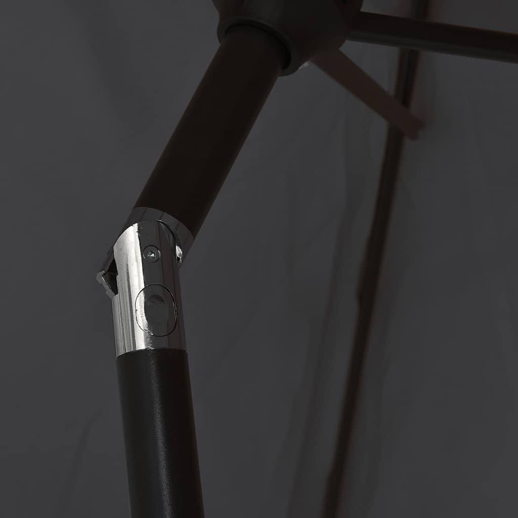 Sonnenschirm mit LED-Beleuchtung Stahl-Mast 300 cm Bordeauxrot