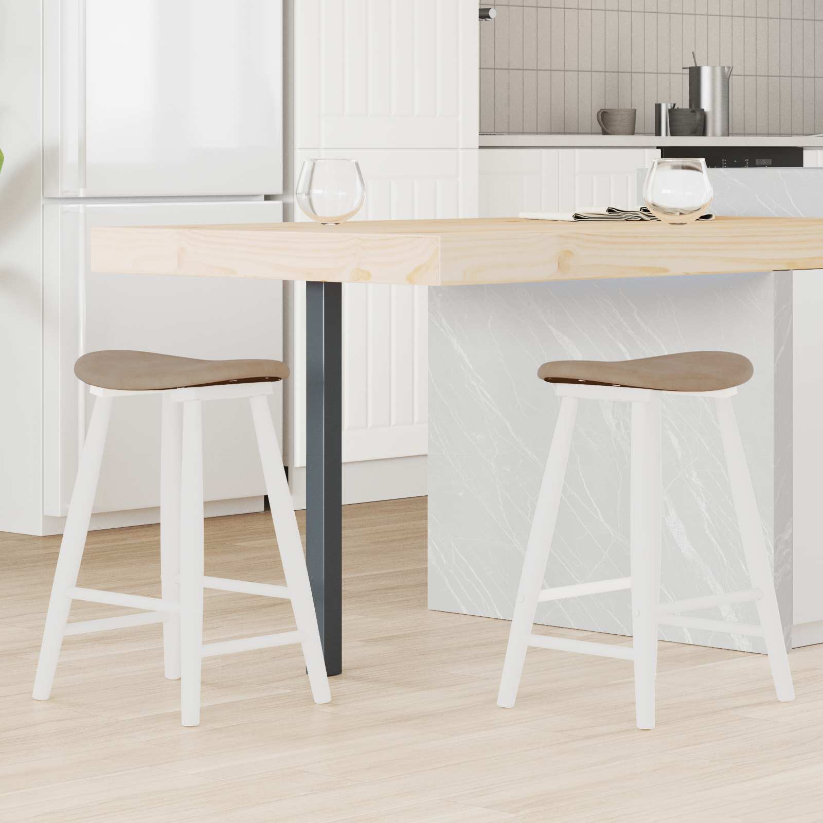 Esszimmerstühle 2 pcs Hellbraun 46 x 37 x 63 cm