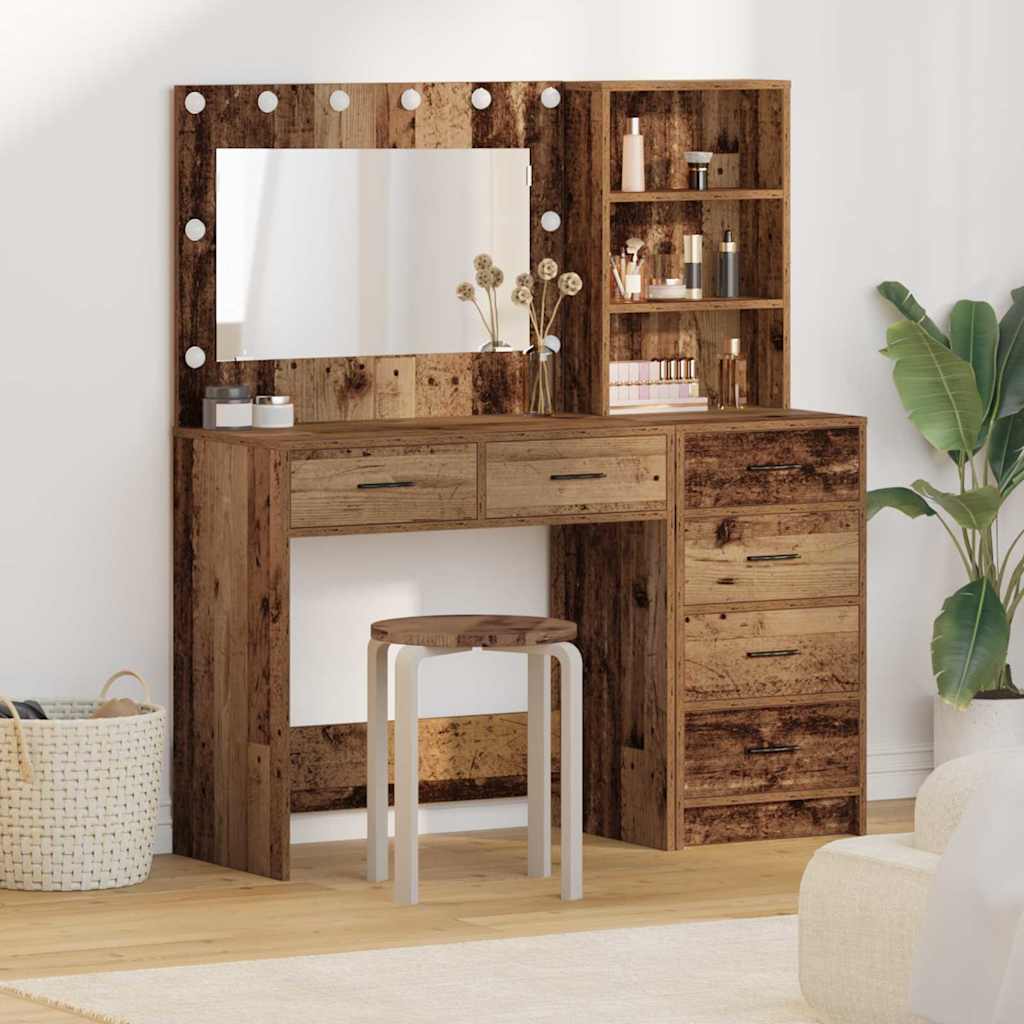 Schminktisch mit Regal Weiß 78,5 x 41 x 135 cm Holzwerkstoff