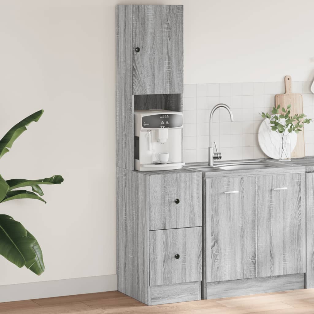 Küchenschrank Weiß 60x50x180 cm Holzwerkstoff