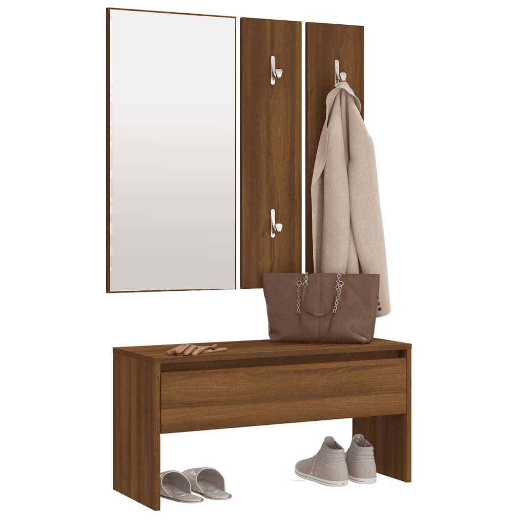 Garderoben-Set Weiß Holzwerkstoff