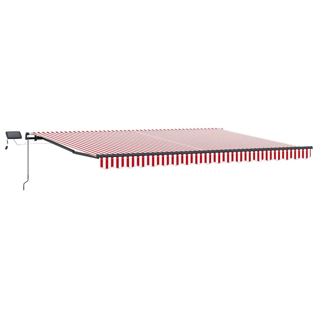 Markise Manuell Einziehbar mit LED 300x250 cm Blau und Weiß