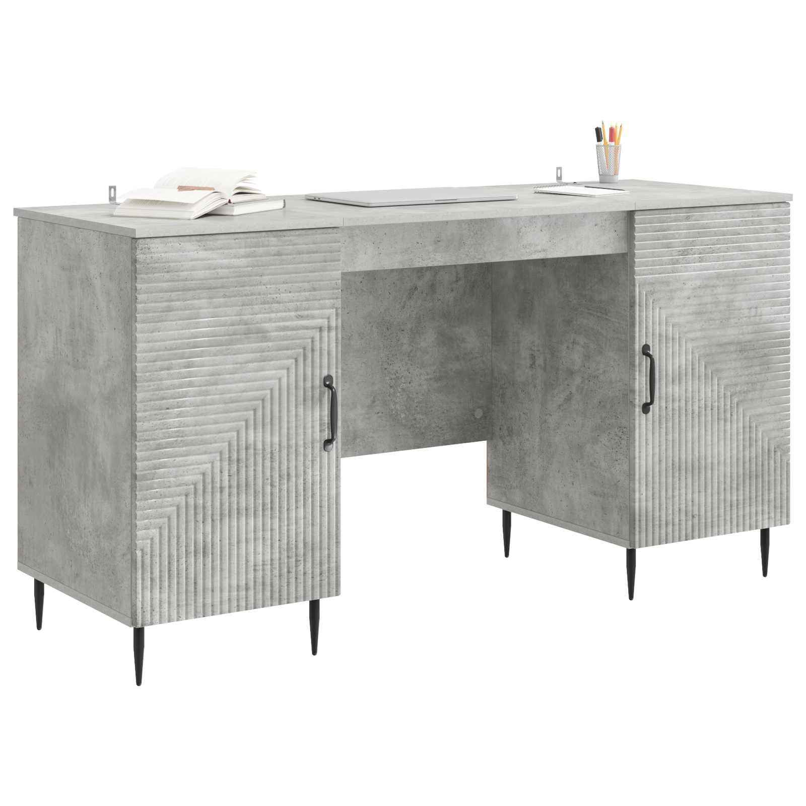 Schreibtisch mit Regal Schwarz 142,5 x 50 x 75 cm Holzwerkstoff