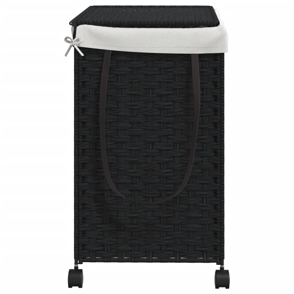 Wäschekorb mit Rollen 60x35x60,5 cm Rattan