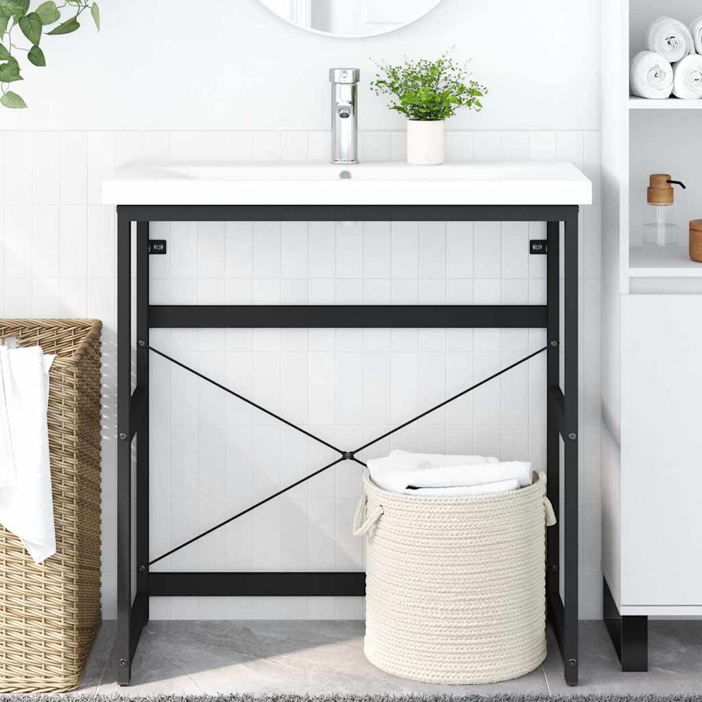 Badezimmer Waschtischgestell Weiß 40x38x83 cm Eisen