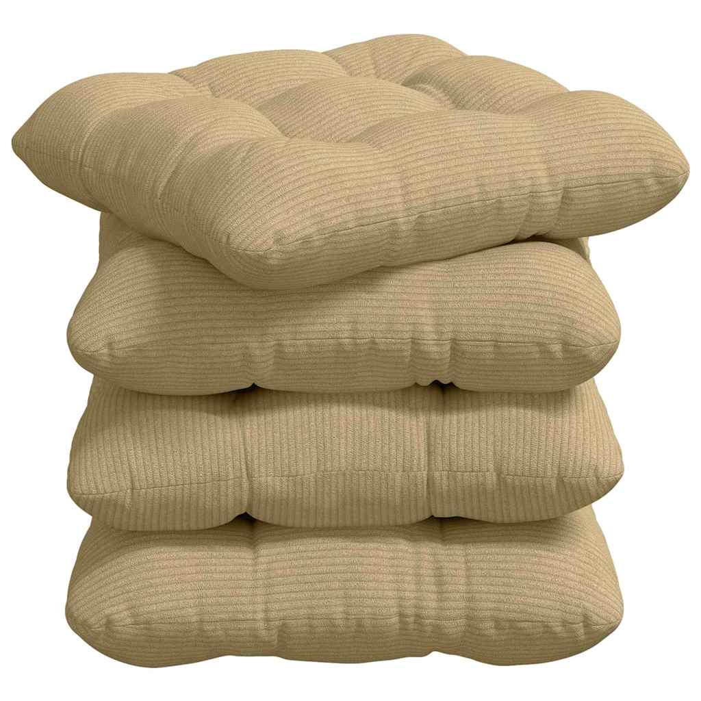 Sitzkissen 4 pcs Hellgrau 40 x 40 cm Cordstoff