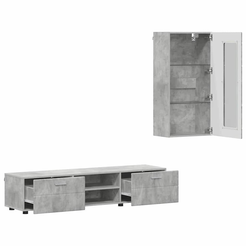 Highboard mit Regal FLORIN Weiß 60 x 35 x 182 cm Holzwerkstoff