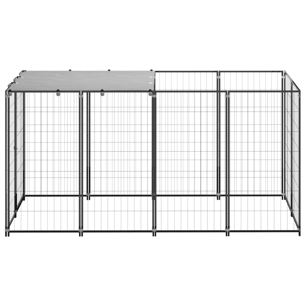Hundezwinger 110x110x110 cm Stahl Schwarz