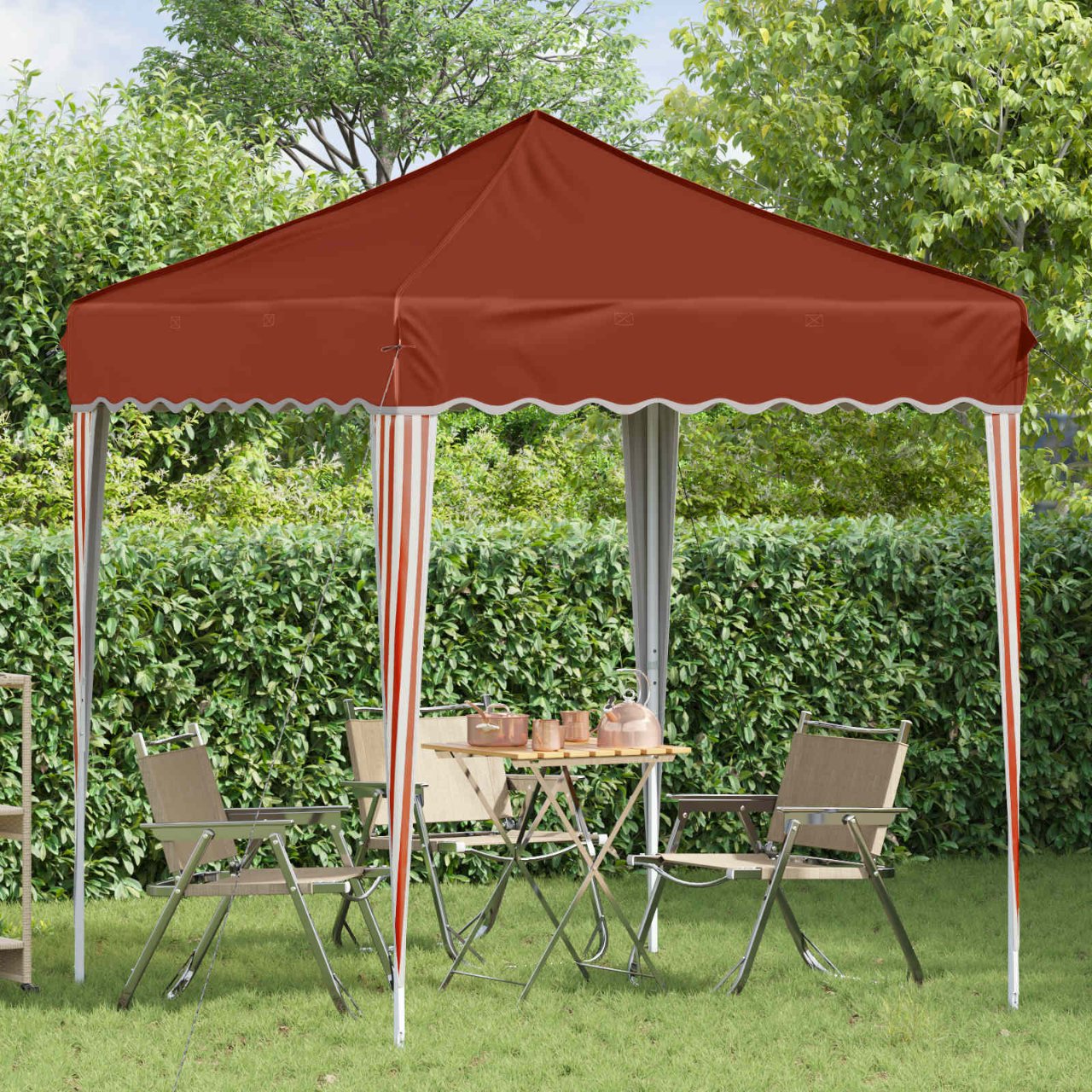 Pop-up Partyzelt 195 x 195 x 245 cm Creme Oxford-Stoff