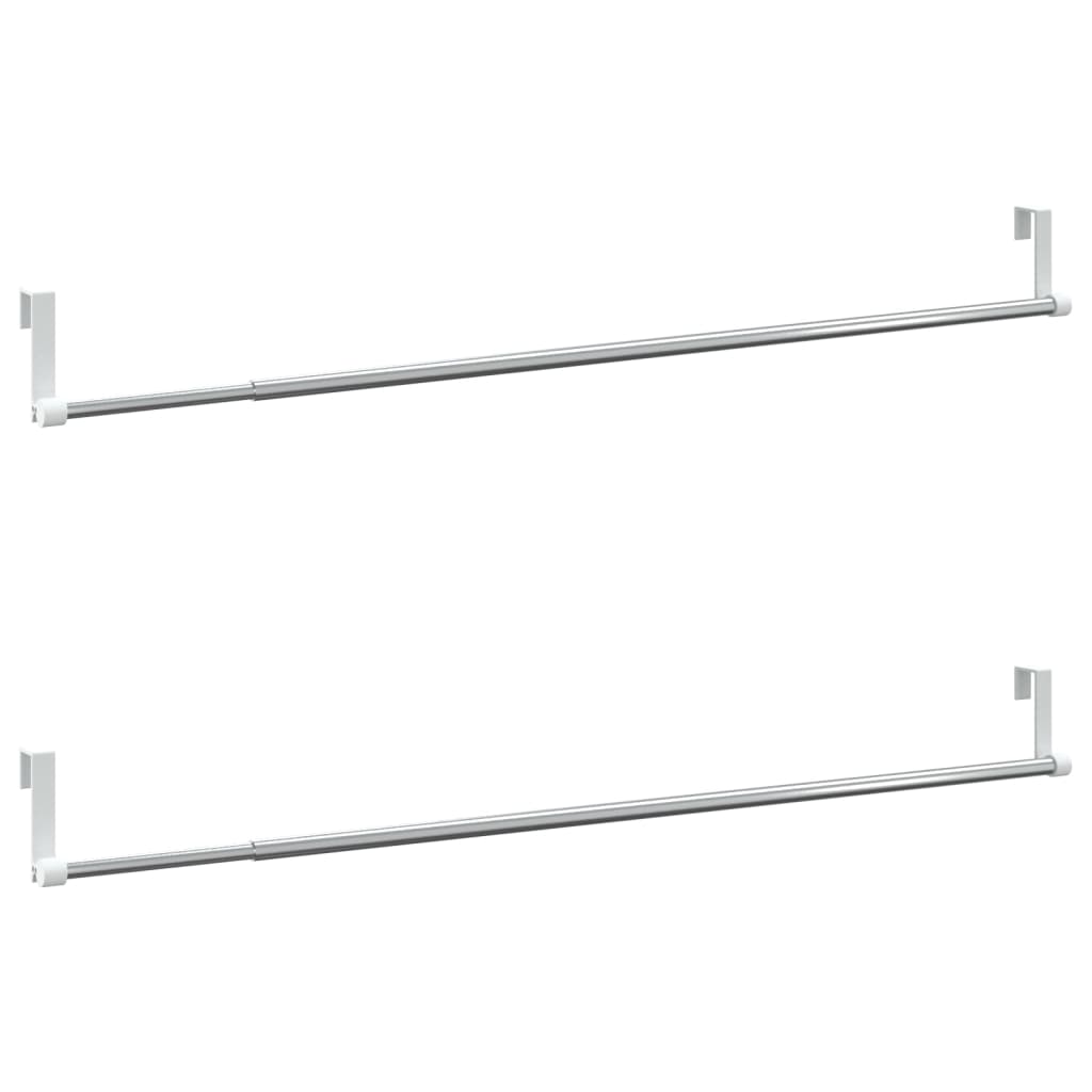 Gardinenstangen 2 Stk. Weiß und Silbern 40-60 cm Aluminium