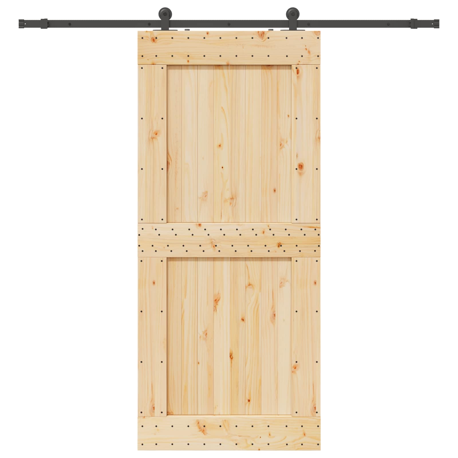 Schiebetür NARVIK Natürlich und Schwarz 70 x 210 cm (213,5 cm)