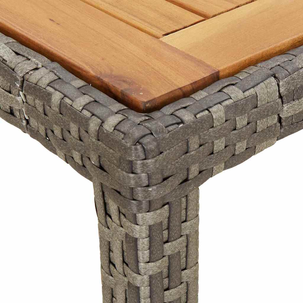 Gartentisch 150x90x75 cm Hartglas und Poly Rattan Grau