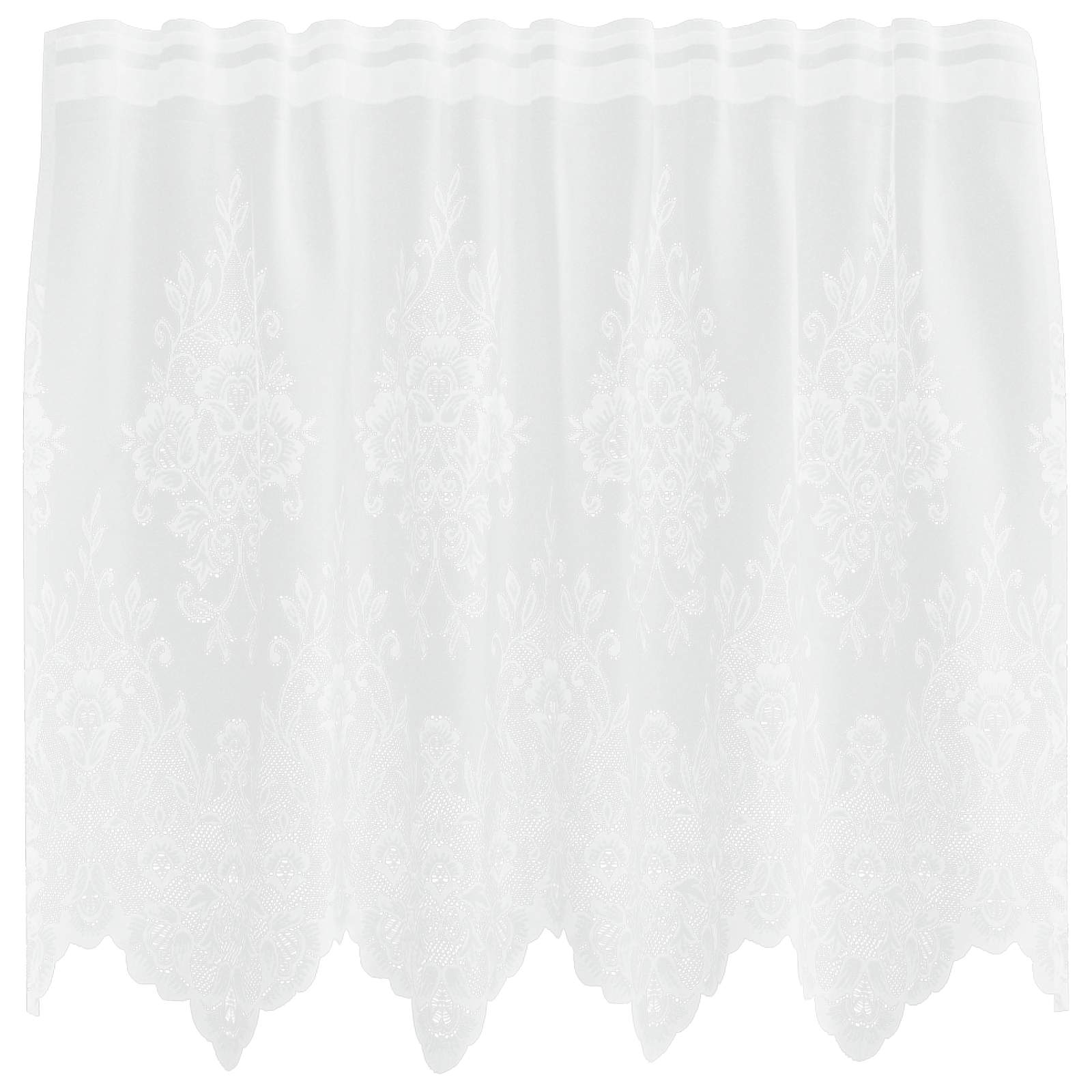 Spitzenvorhang mit Vorhängen Floral Weiß 80 x 150 cm Polyester