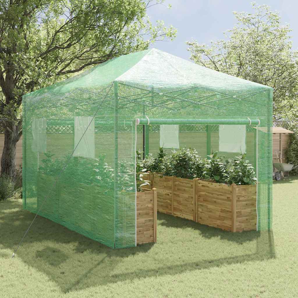 Gewächshaus mit Pop-up-Rahmen Grün 200 x 200 x 300 cm Eisen