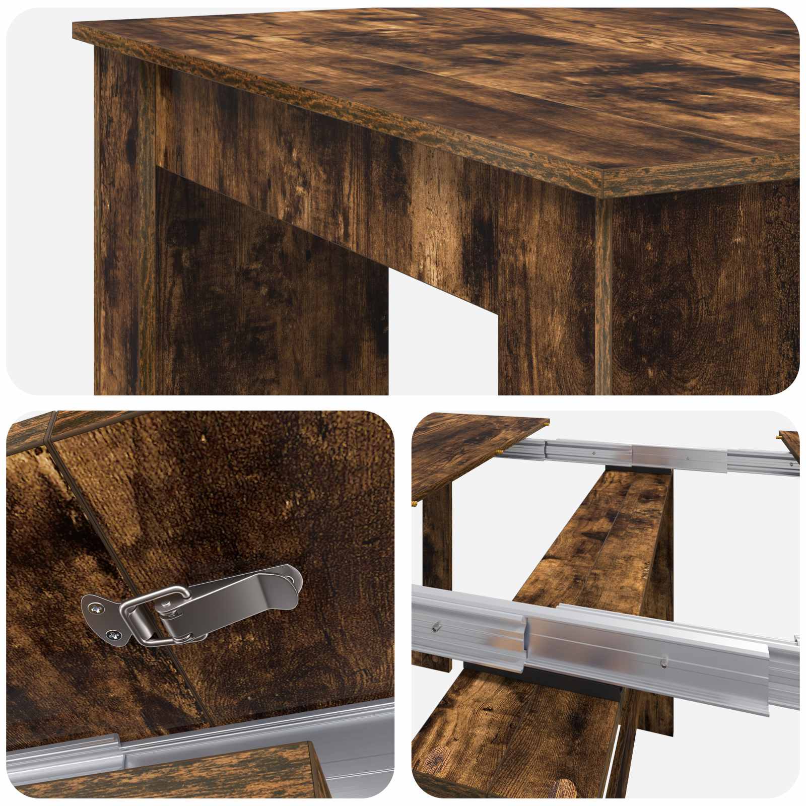 Esstisch 180 x 85 x 75 cm Holzwerkstoff Schwarze Eiche