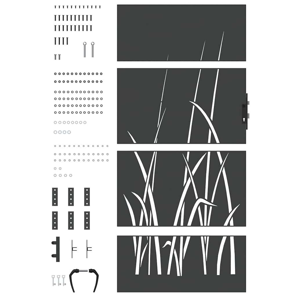 Gartentor 85x75 cm Cortenstahl Gras-Design
