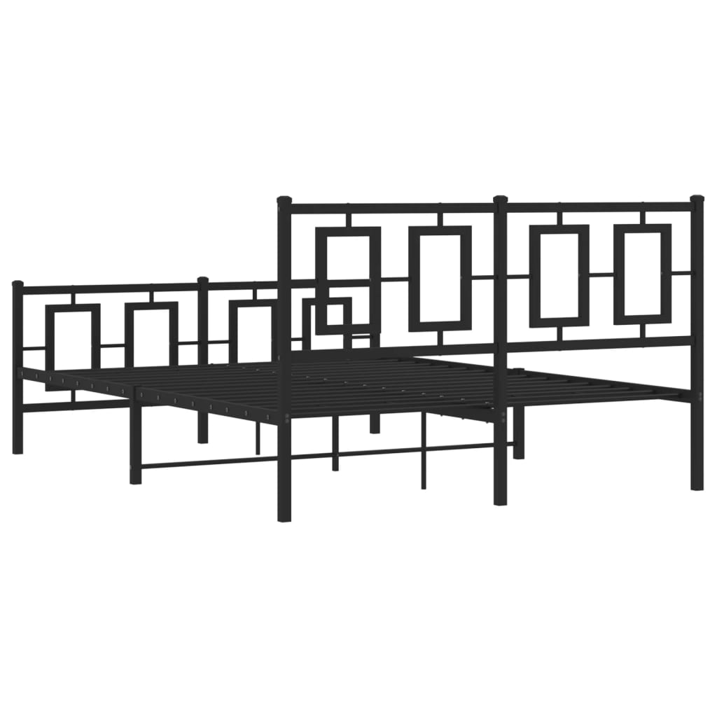 Bettgestell mit Kopf- und Fußteil Metall Weiß 180x200 cm