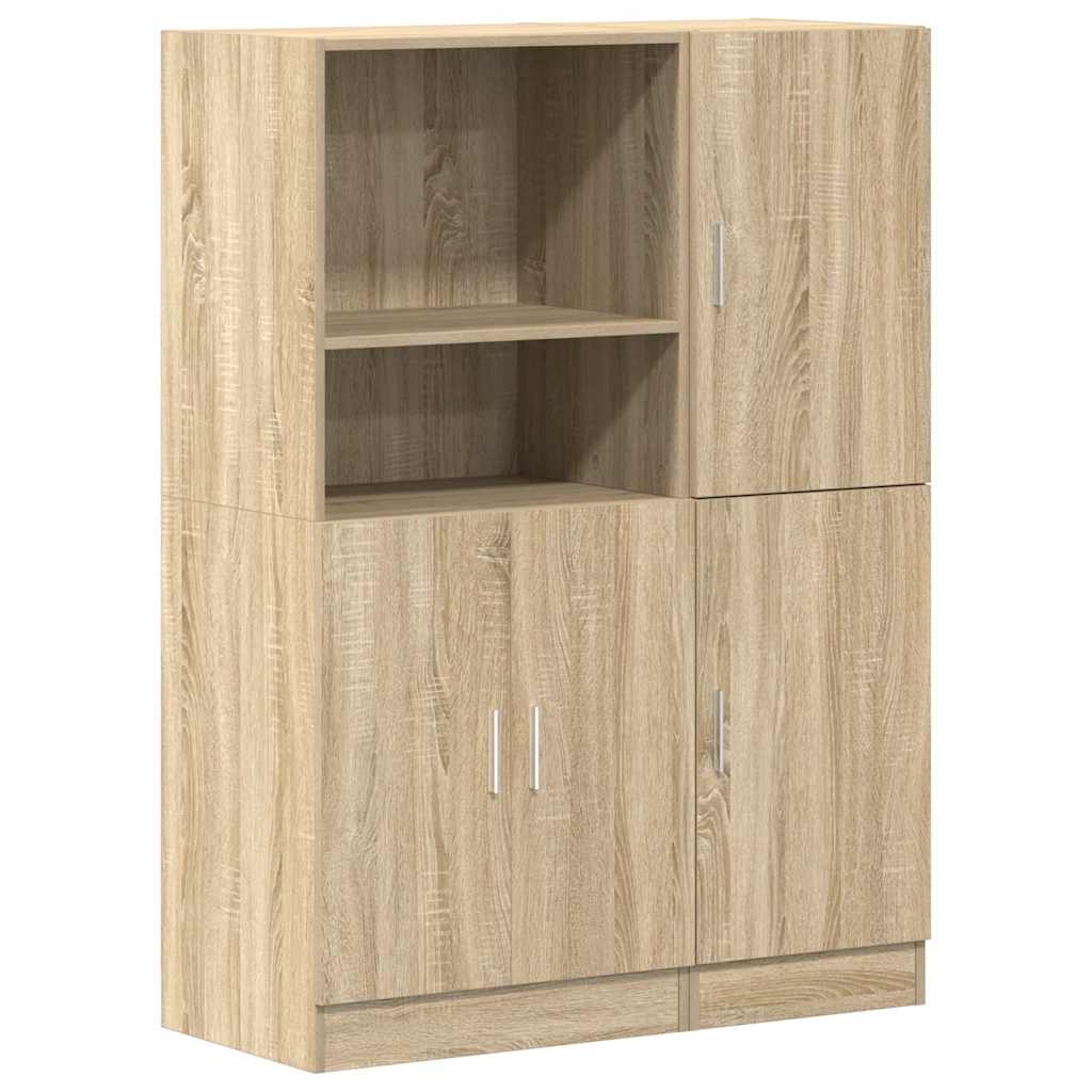 2-tlg. Küchenschrank-Set Weiß Holzwerkstoff