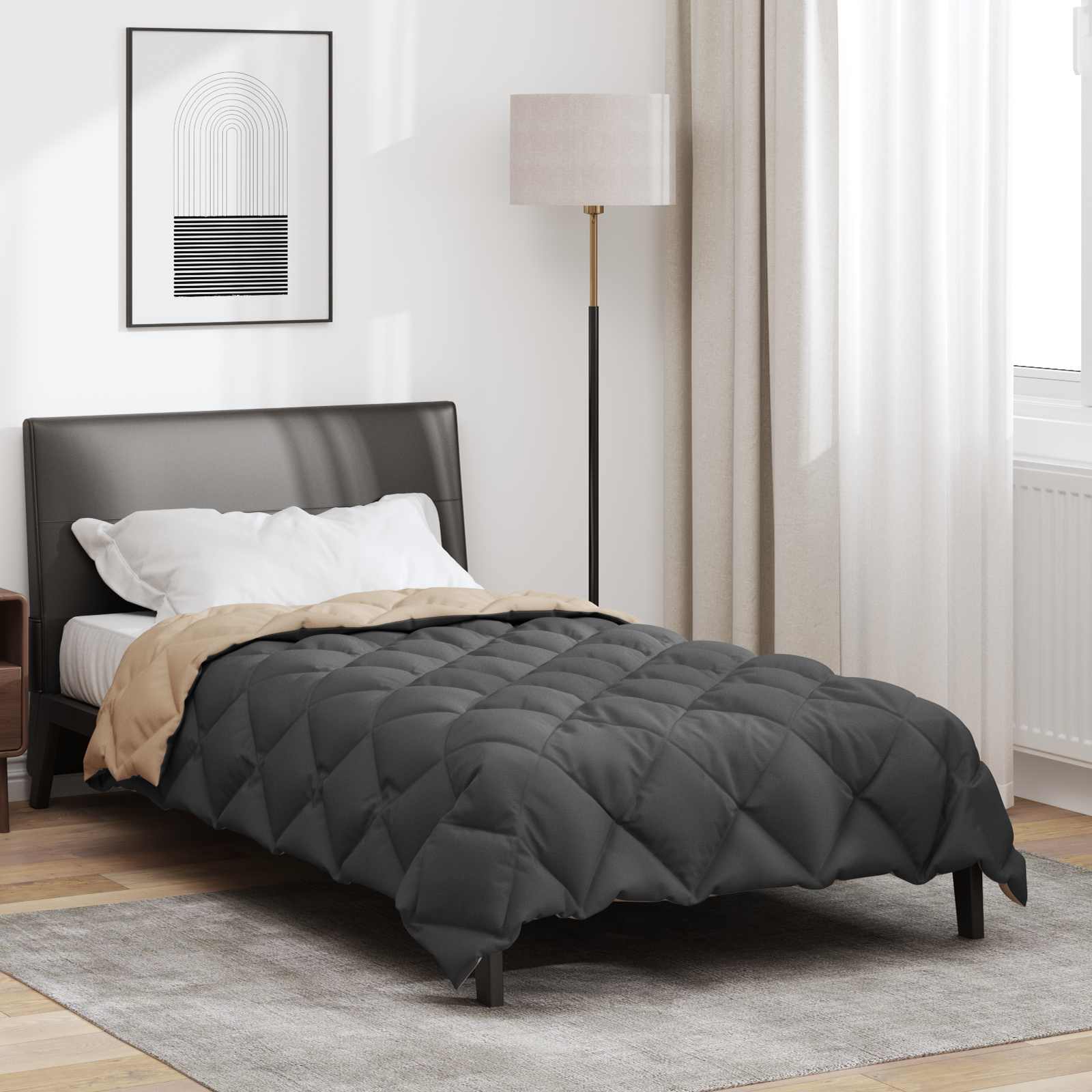 Winterbettdecke Anthrazit 135 x 200 cm Mikrofaser