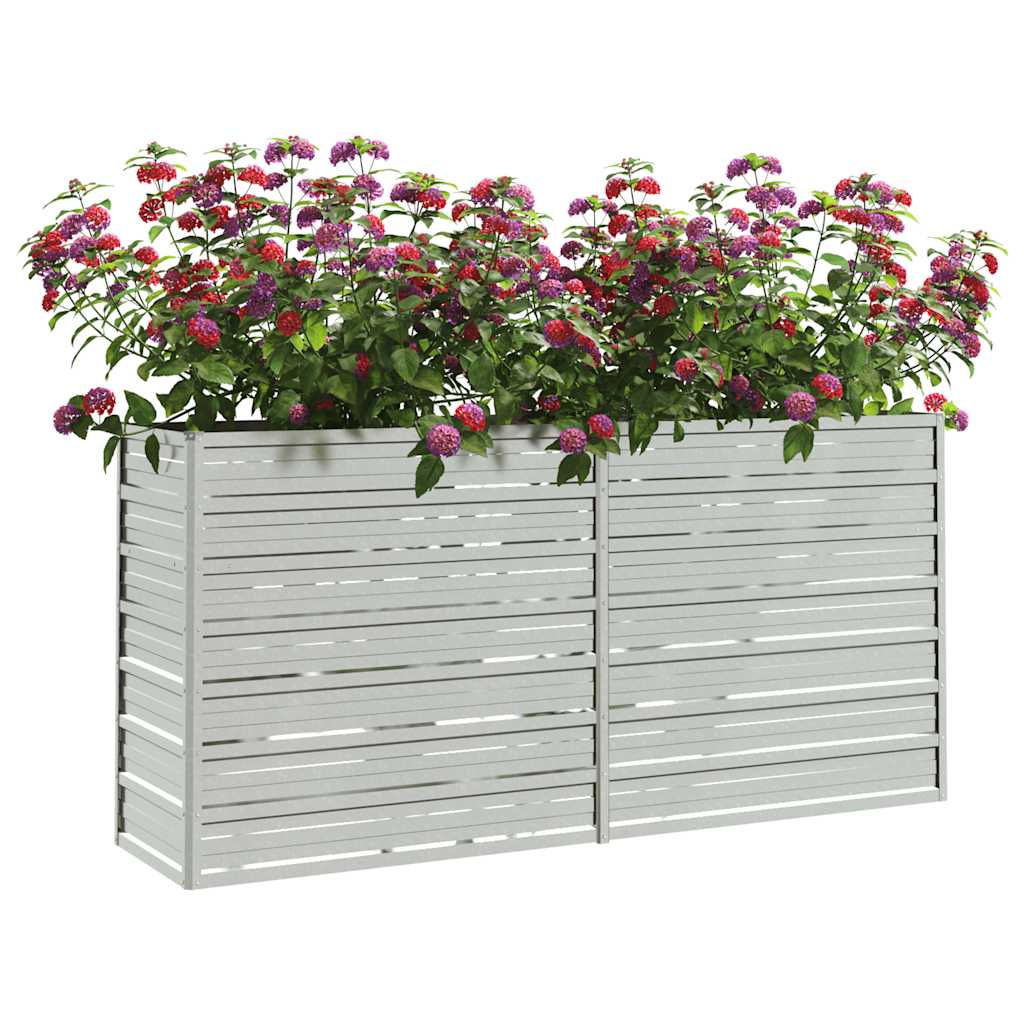 Garten-Hochbeet 160x80x77 cm Verzinkter Stahl Silbern