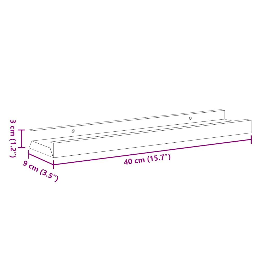 Bilderleisten 2 Stk. Weiß 80x9x3 cm MDF
