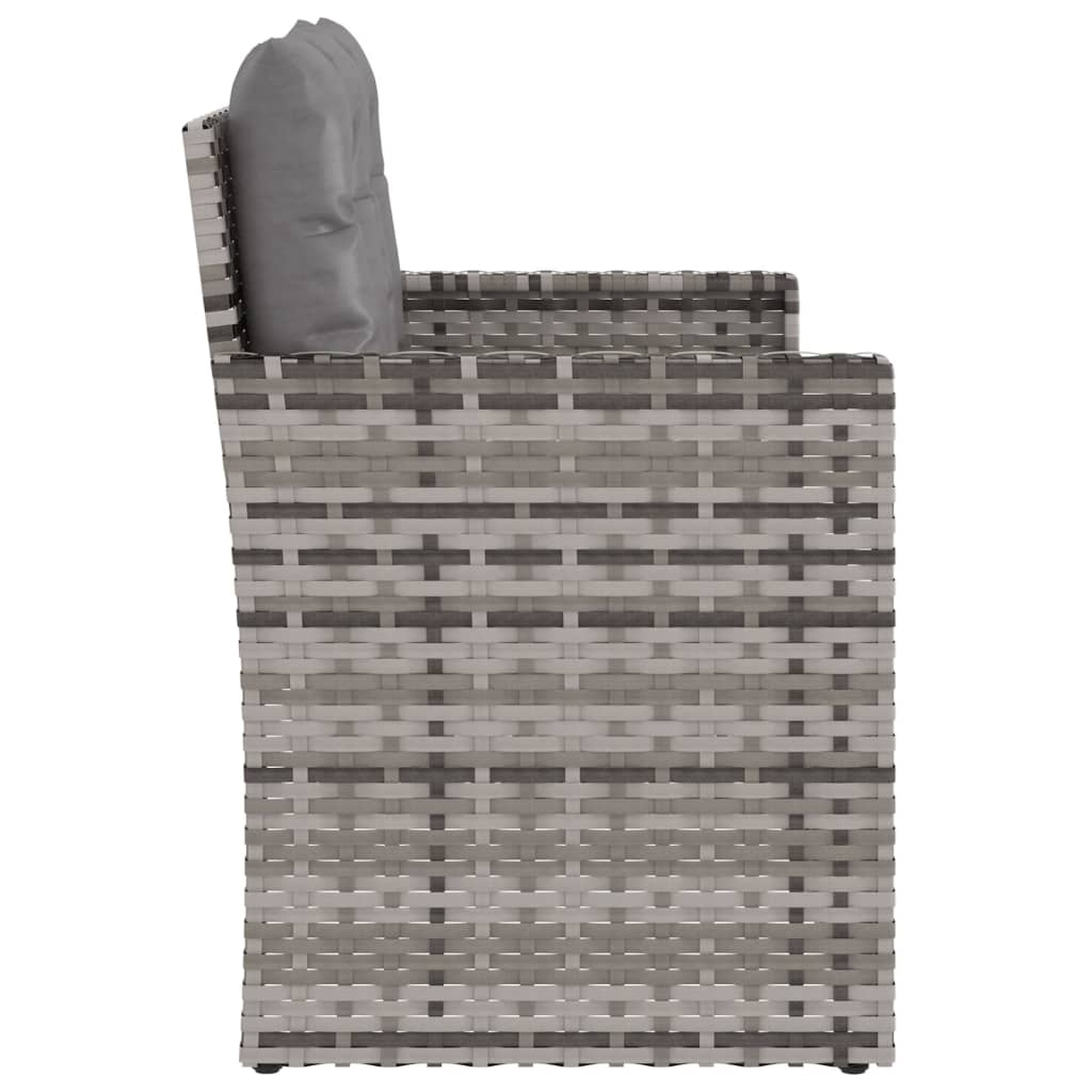 Gartenbank mit Kissen Schwarz 105 cm Poly Rattan